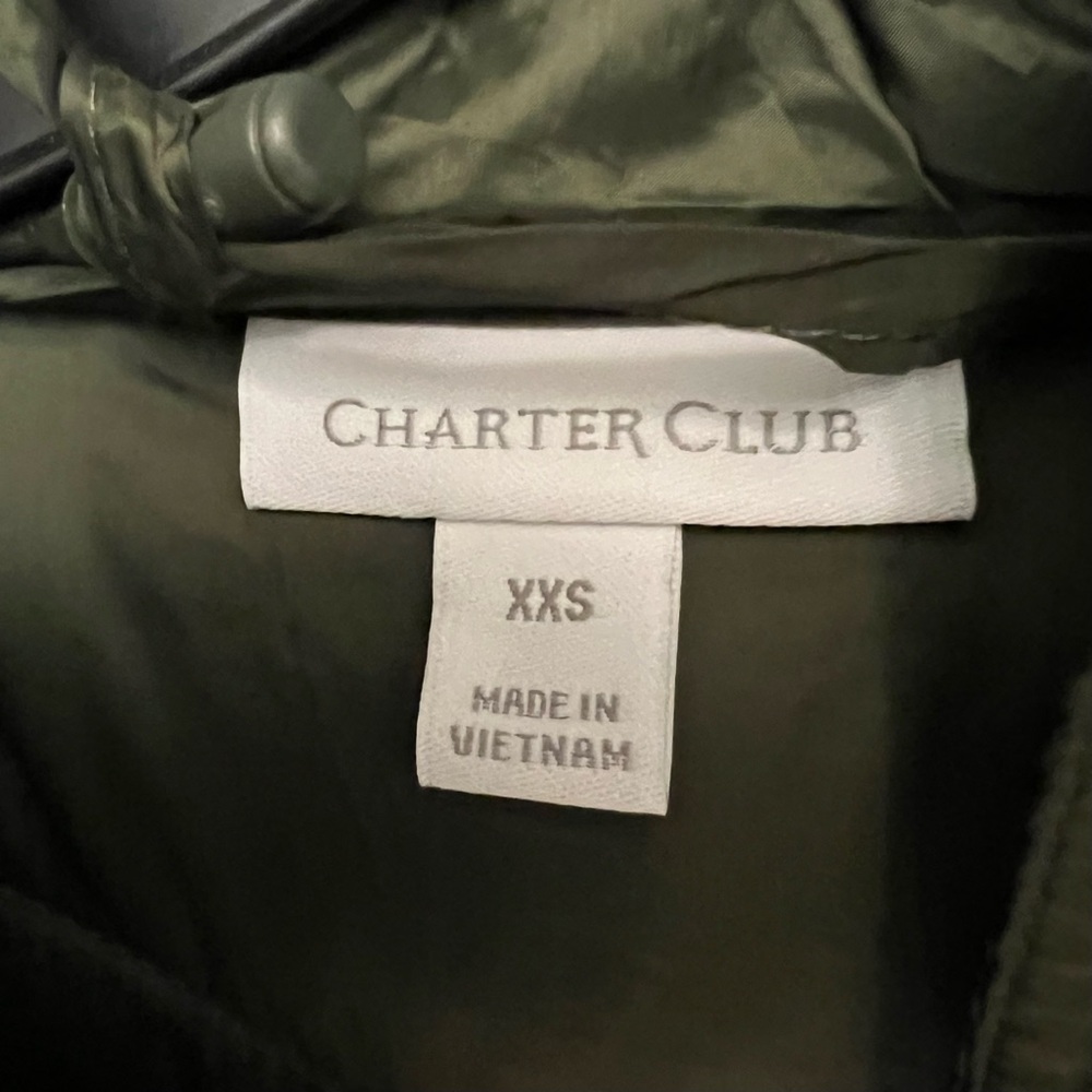NWT CHARTER CLUB Women's Packable Hooded Puffer Coat-Olive Green - Picture 9 of 15